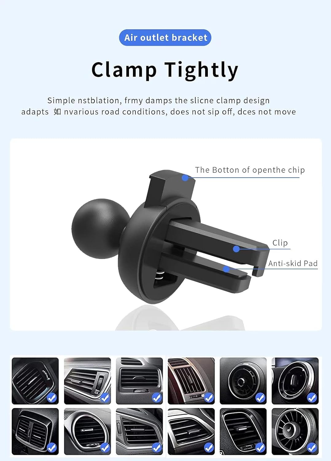 Wireless Car Charger 15W/10W/7.5W Fast Charging Auto Clamping Car Wireless Charger Air Vent Car Phone Holder Mount Compatible with Iphone 12/12 Pro Max/12 Mini/11,Galaxy S21/S20(Black)