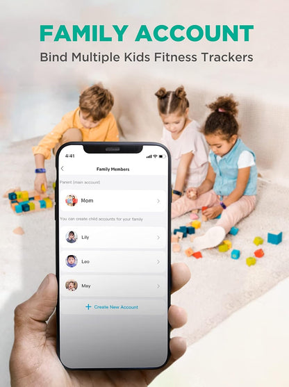 Kids Fitness Tracker Watch for Girls Boys Age 5-15, Heart Rate Monitor, IP68 Waterproof, Activity Tracker, Sleep Monitor, Pedometer, Calorie Counter, Silent Alarm Clock (Black)