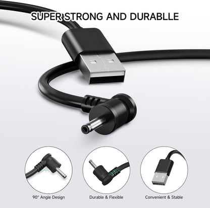 8M/26Ft Charge Cable with DC Power Adapter Compatible with Ring Stick up Cam Battery 3Rd Gen/2Nd Gen/Plug-In, Weatherproof Cable to Continuously Charge Your Camera, Black