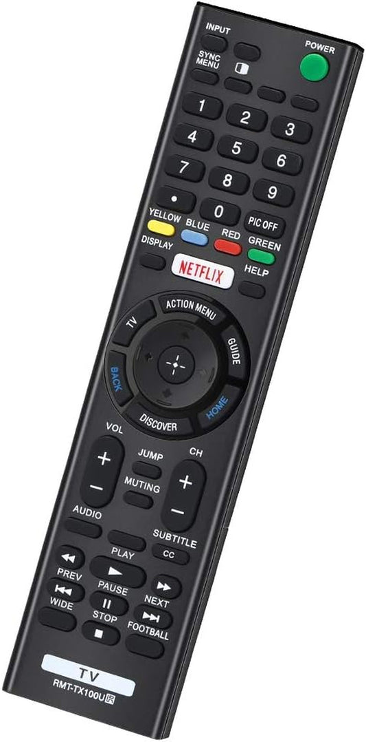 Remote for Sony Bravia Smart Remote and Sony Bravia UHD Crystal 4K Smart HDR OLED Tvs LCD LED HDTV RMT-TX100U with Netflix XBR KDL Series