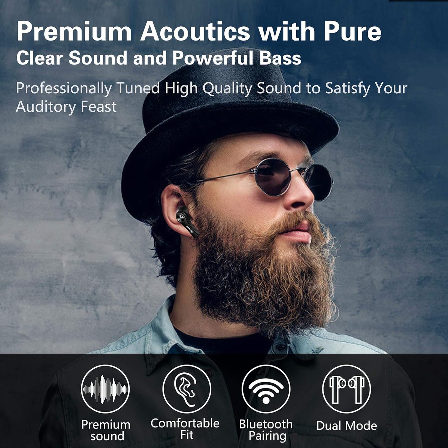 Wireless Earbuds, 2021 Launched, Bluetooth TWS Earbuds, 24 Hours Playtime, Compact, IPX7 Rating Waterproof, Black