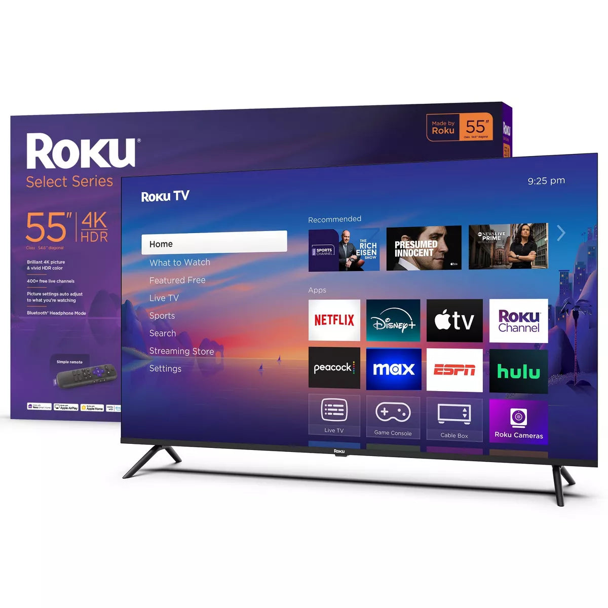 Roku 55" Select Series 4K HDR Smart Roku TV with Roku TV Remote