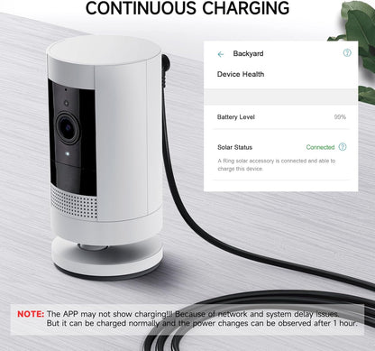 8M/26Ft Charge Cable with DC Power Adapter Compatible with Ring Stick up Cam Battery 3Rd Gen/2Nd Gen/Plug-In, Weatherproof Cable to Continuously Charge Your Camera, Black