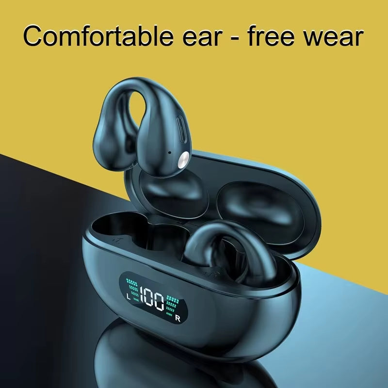 Bone Conduction TWS Earbuds Ambie Sound Power Display Earcuffs Ear Earring Wireless Bluetooth Earphone Auriculares Sport Headset