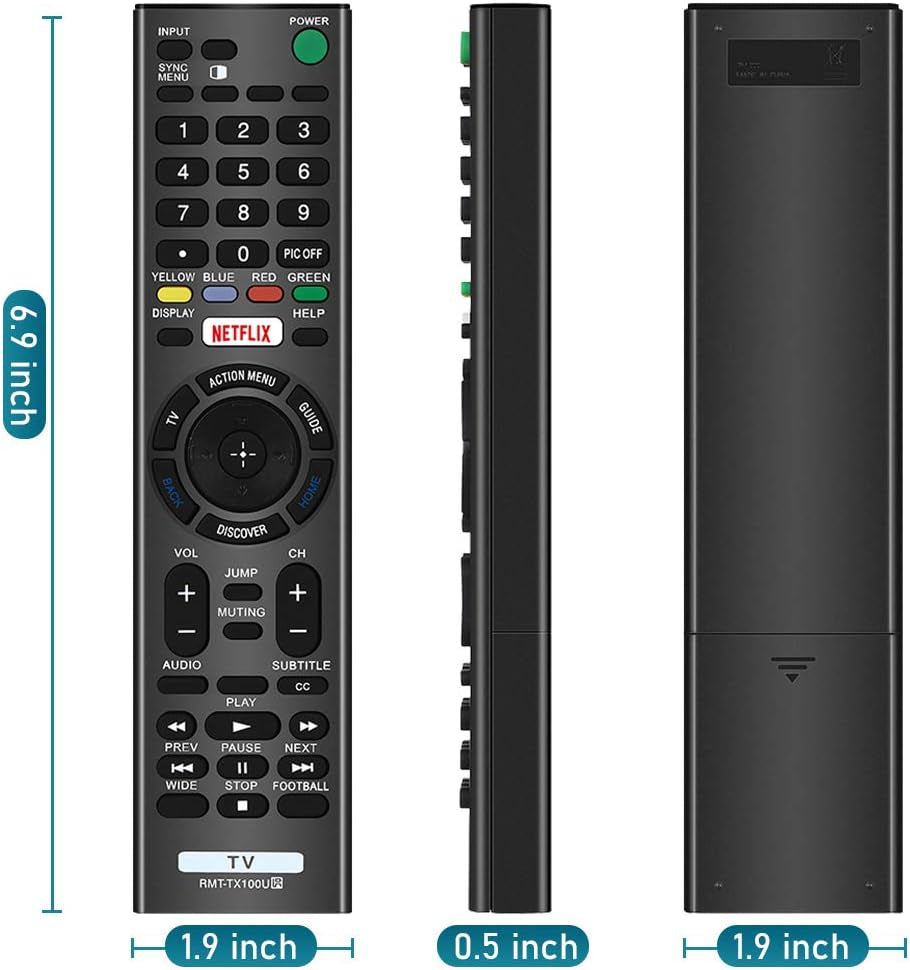 Remote for Sony Bravia Smart Remote and Sony Bravia UHD Crystal 4K Smart HDR OLED Tvs LCD LED HDTV RMT-TX100U with Netflix XBR KDL Series